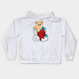 Bear as Mechatronics engineer with Wrench Kids Hoodie